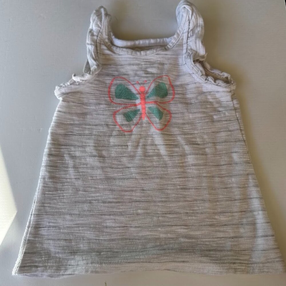 Jumping Beans Baby Girls Frill Butterfly Tank Top Size 24 Months